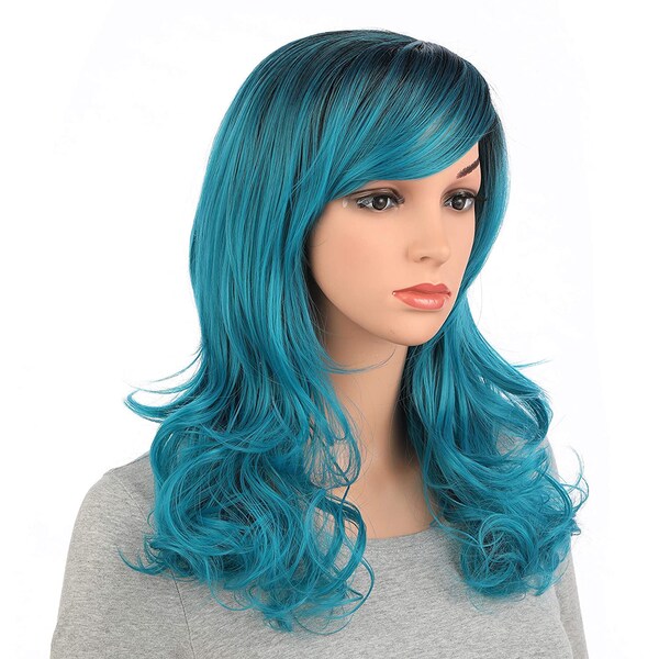 Teal Wig Etsy