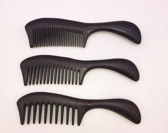 Natural  Anti-Static  Hair Detangler Black Sandalwood Extra Wide Tooth Wooden Comb