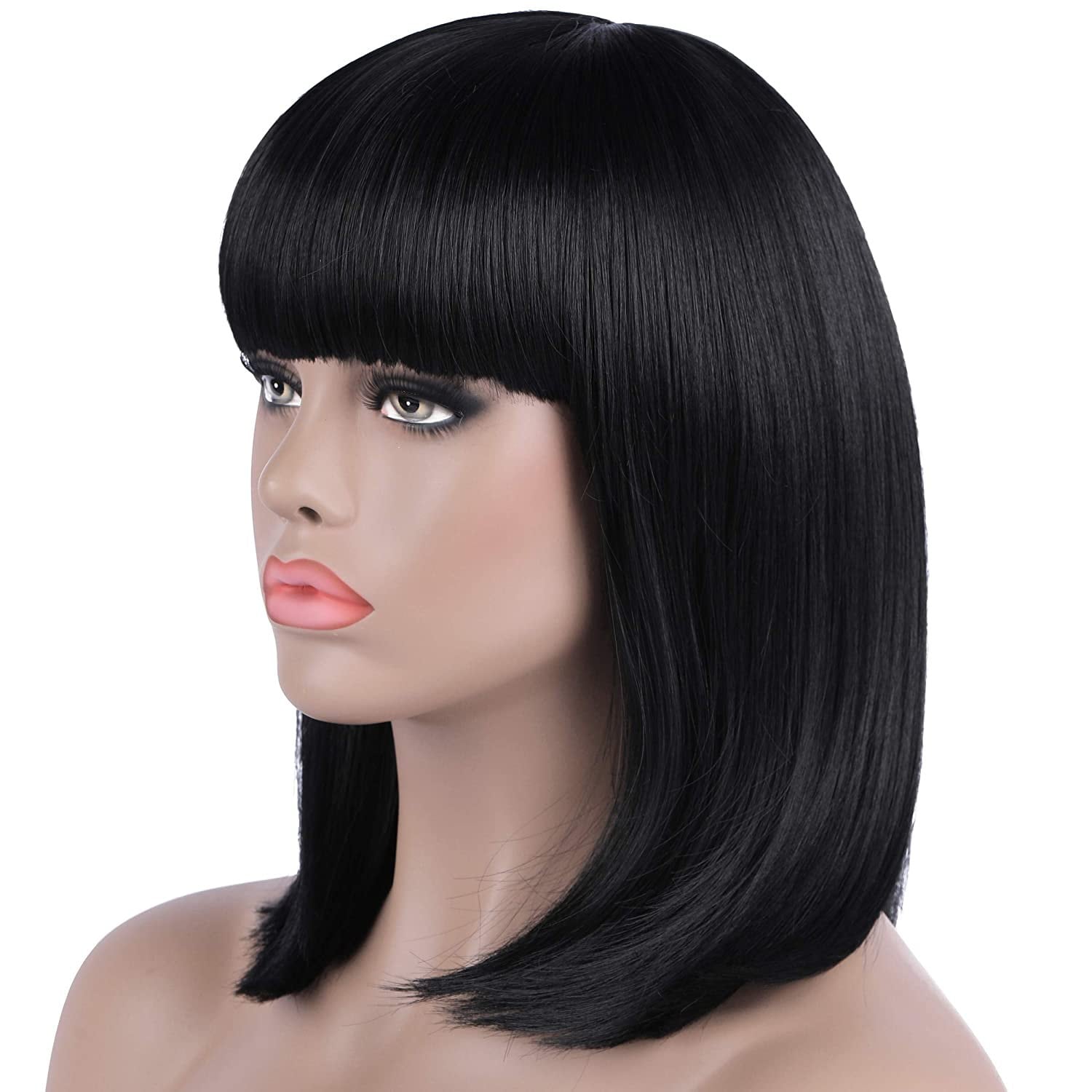 Short wigs with bangs for black best sale women