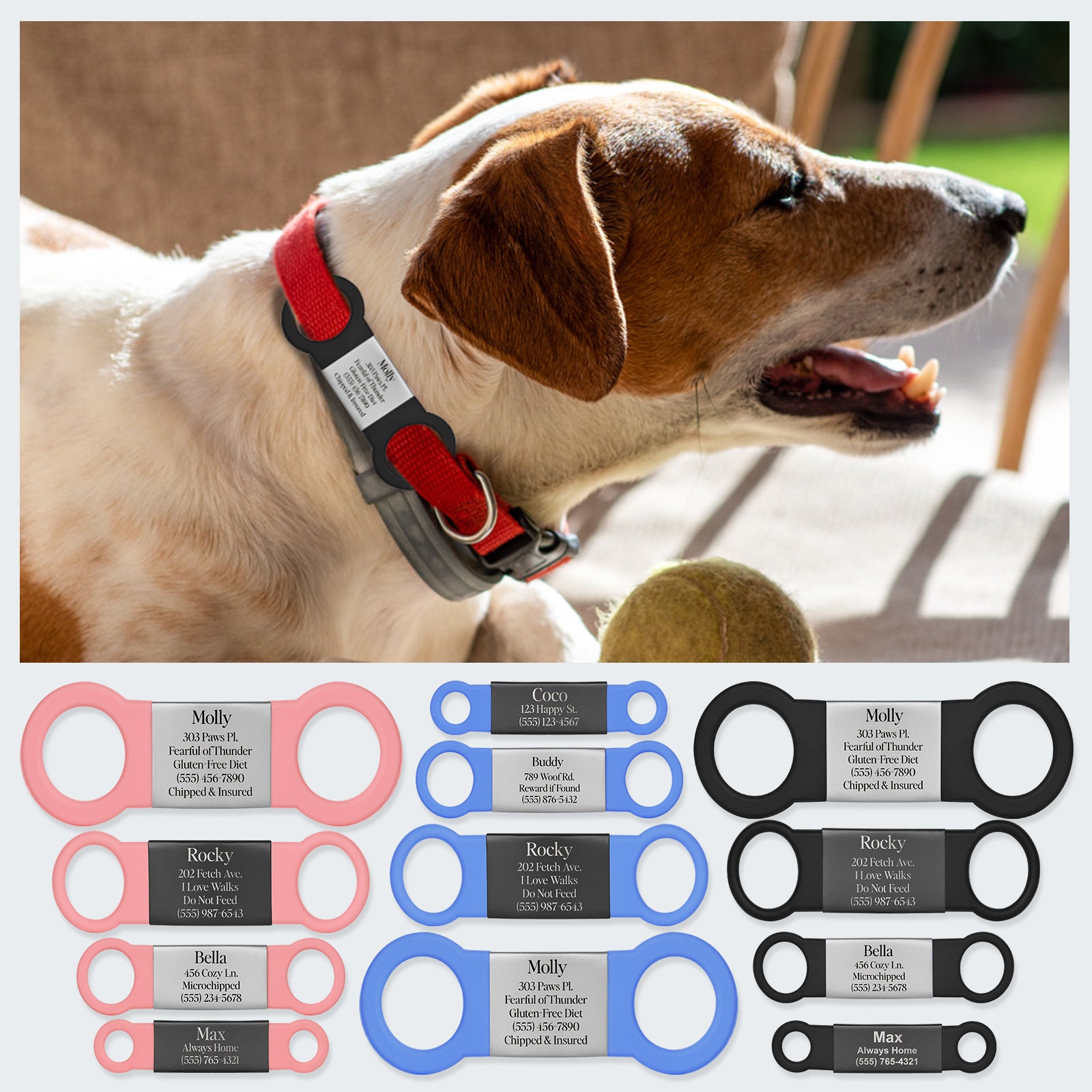Dog name tags shop etsy