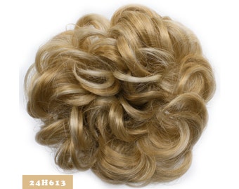 Synthetic Curly Messy Hair Band/Bun Extension Chignon Tray Ponytail (24H613)