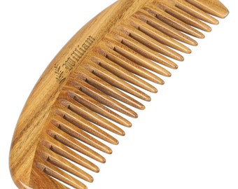 100% Natural Green Sandalwood Anti-Static Oval Fine Tooth Wooden Hair Combs