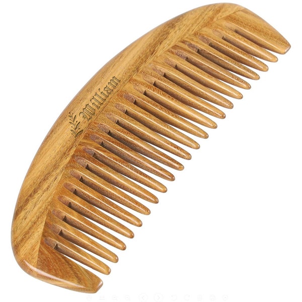 100% Natural Green Sandalwood Anti-Static Oval Fine Tooth Wooden Hair Combs
