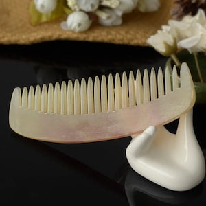 Natural Sheep Horn Comb, Wide Tooth Anti-Static Hair Combs