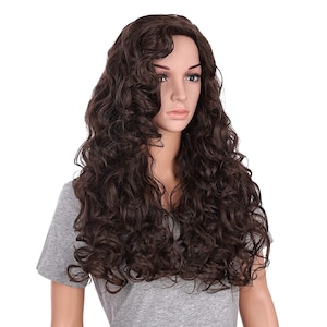 Long Hair Curly Wavy Full Head Halloween Wigs Cosplay Costume Party Hairpiece Chestnut Brown image 10
