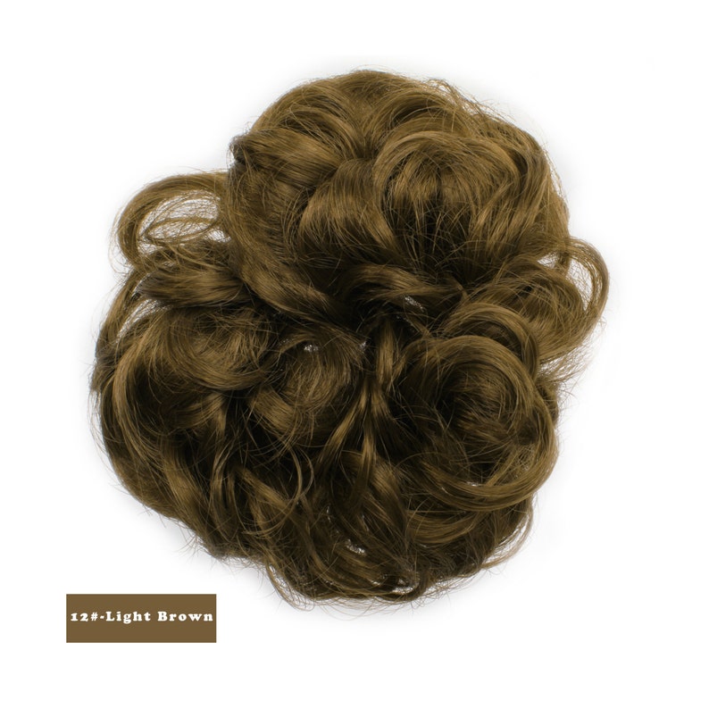 Synthetic Curly Messy Hair Band Bun Extension Chignon Tray Etsy