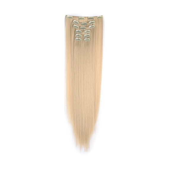 24 Straight Full Head Clip in Synthetic Hair Extensions 7pcs 140g