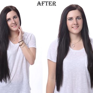 24 Straight Full Head Clip in Synthetic Hair Extensions 7pcs 140g 1001White image 5