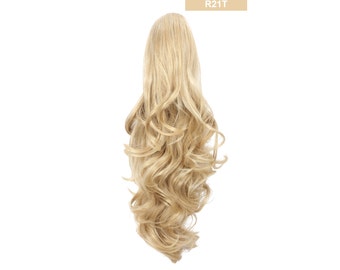 Curly Synthetic Clip In Drawstring Ponytail Hair Extension Hairpiece 190g with claw clip (R21T)