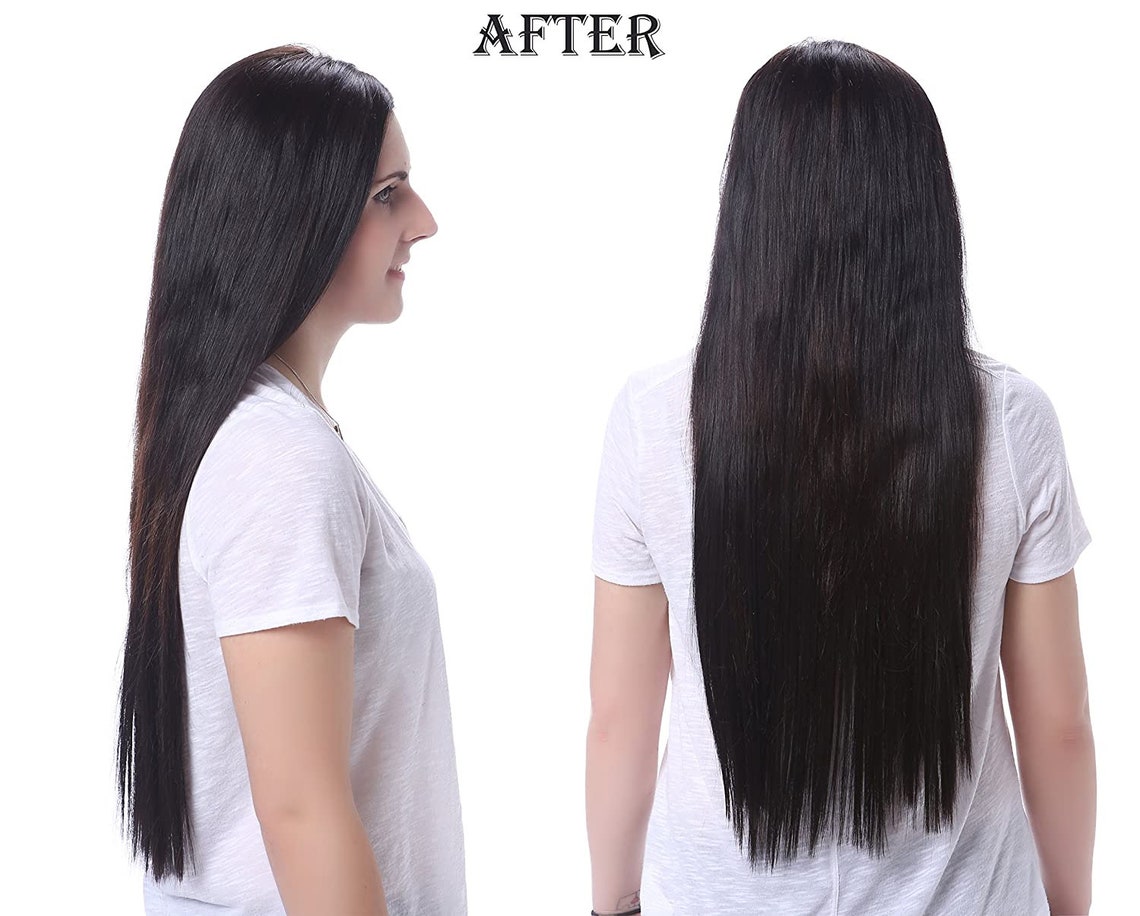 20 Long Straight Lace Weft Clip in Remy Human Hair Etsy