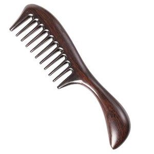 Natural Anti-static Hair Detangler Black Sandalwood Extra Wide Tooth ...