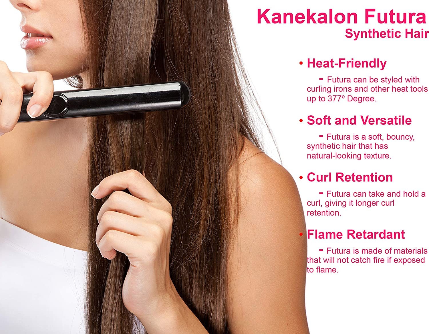 24 Inch Kanekalon Futura Synthetic Hair 130% Density Straight - Etsy Norway