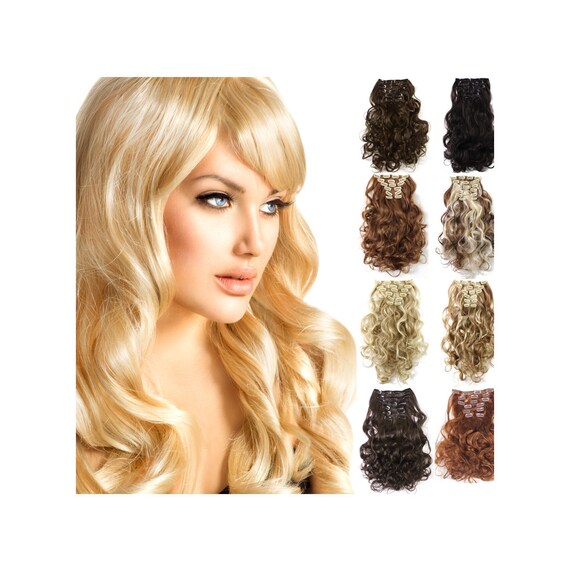 4 Clips U Part Wig Synthetic Hair Extension Clip in Half Wig Cap Hairpiece