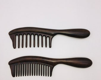 Handmade  Anti-Static Sandalwood Scent Hair Detangler Wooden Comb (Wide Tooth)