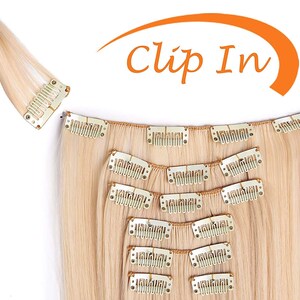 20 Curly Clip in Hair Extensions Full Head 7 pcs Synthetic Hair Pieces T1439 image 3