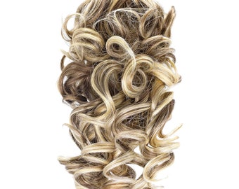 12" Curly Synthetic Clip Ponytail Hair Extension Synthetic Hairpiece 115g with a jaw/claw clip (AB461)