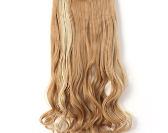 20" Curly Synthetic Hair extensions-Transparent wire/No clips (27H613)