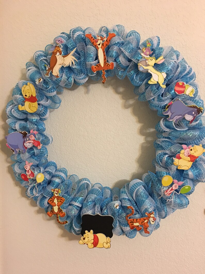 Winnie The Pooh Door Wreath Baby Shower