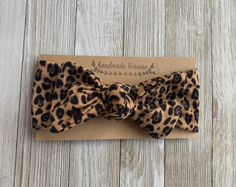 Cheetah Headband, Cheetah Print, Top Knot Headband, Baby Headband, Adjustable, Stretchy, Toddler Headband, Baby Headwrap, Adult Headband