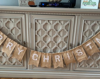 Merry Christmas Burlap Banner, Red Polka Dot, Farmhouse Christmas Decor, Red Christmas Decor, Mantle Decor, Christmas Photo Prop