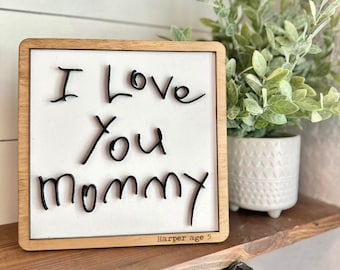 Handwriting Gift, I love you Sign, Handwriting Gift from Child, Mothers Day Gift, Gifts for Mom