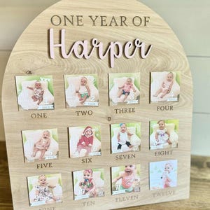 My First Year Photo Board | One Year of Personalized Photo Board | First Birthday Decorations | First Birthday Board