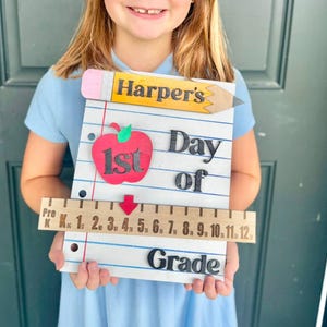 Personalized Back to School Sign, First Day of School Photo Prop, Interchangeable Back to School Sign