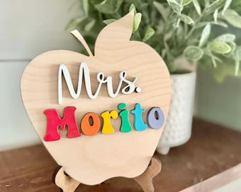 Personalized Teacher Apple Sign | Teacher Appreciation Gift