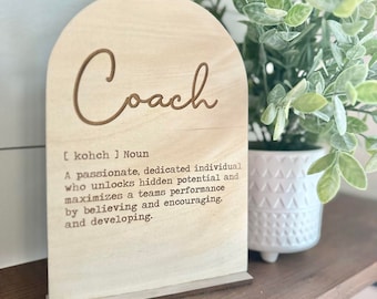 Coach Desk Sign - Boho Wood Sign - a thoughtful gift coaches - gift for a P.E Coaches - Gift for Football, Baseball, Softball, Soccer Coach