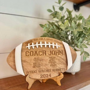 Football Coach Gift | Football Team Plaque | End of Season Coach Gift | Personalized Coach Sign