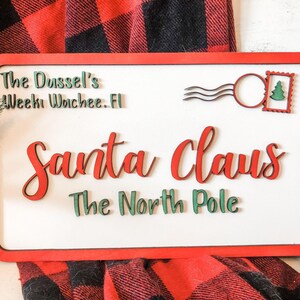 Letters to Santa Claus - Personalized Family Name Letter to Santa Sign - Christmas Signs - Santa Claus Post Card - Farmhouse Santa Decor