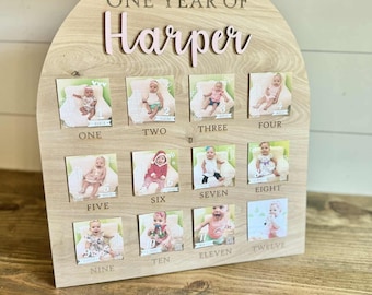 My First Year Photo Board | One Year of Personalized Photo Board | First Birthday Decorations | First Birthday Board