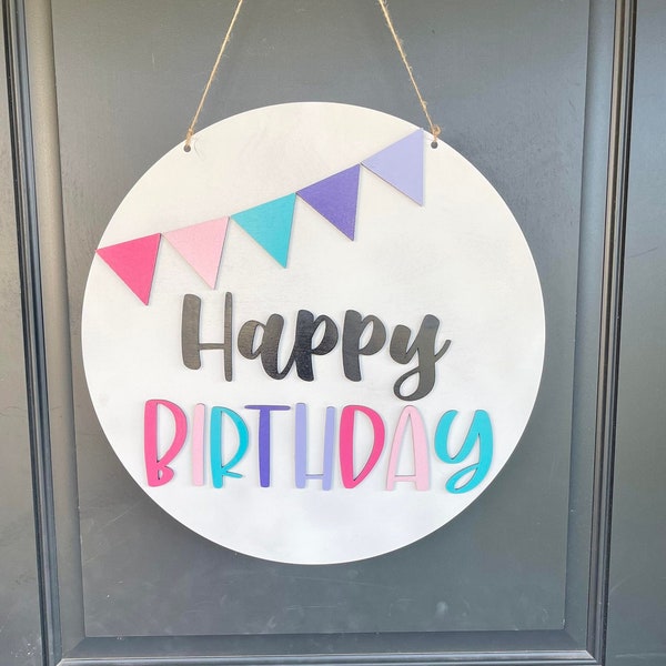 Happy Birthday Door Hanger - Birthday Banner Door Hanger - Birthday Door Sign - Birthday Door Decor - Birthday Door Banner - Birthday Signs