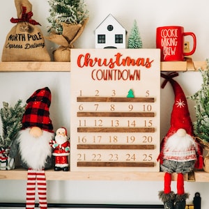 Farmhouse Christmas Countdown Sign: Wooden Advent Calendar