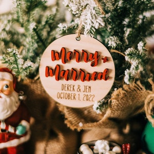 Newlywed Christmas Ornament, Couples First Christmas Ornament, Christmas Gift for Newlyweds