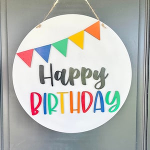 Happy Birthday Door Hanger - Birthday Banner Door Hanger - Birthday Door Sign - Birthday Door Decor - Birthday Door Banner - Birthday Signs