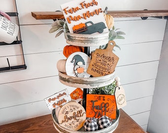 Fall Tiered Tray Decor, Fall Decor, Farmhouse Fall Decor, Tiered Tray Sign, Pumpkin Patch
