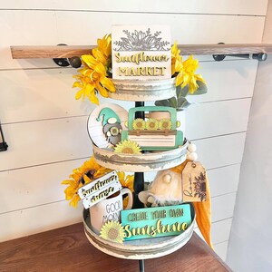 Sunflower Market Tiered Tray Set - Fall Sunflower Decor - Fall ...