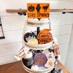 Halloween Tiered Tray Decor - Tiered Tray 3D Signs - Rae Dunn Tiered Tray Decor Halloween - Halloween Farmhouse Decor - Ghost Tiered Tray