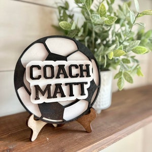 Personalized Desktop Soccer Coach Sign - Gifts for Soccer Coach - PE Coach Gift Personalized - Gifts for Coaches - Soccer Coach