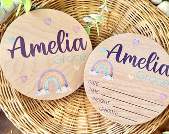 Personalized Rainbow Baby Sign | Rainbow Baby Annoucement | Hospital Stat Sign