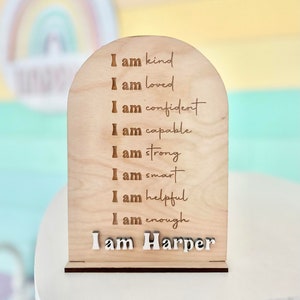 Personalized Positive Affirmation Sign: Kid&#39;s Room Decor (6x8.5 inch)