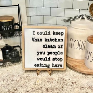 Funny Kitchen Sign: Farmhouse Decor - Stop Eating Here