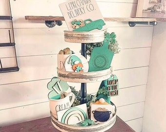 St. Patrick's Day Tiered Tray Decor - St. Paddy’s Day Signs - St. Patricks Day Decor - Tiered Tray Signs St. Patrick's - Irish Tiered Tray