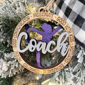 Gymnastics Gift, Gymnastics Coach Ornament, Gymnastics Coach Gifts