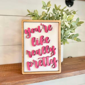 You're Like Really Pretty Sign | Girls Bedroom Decor | Positive Mindset ...