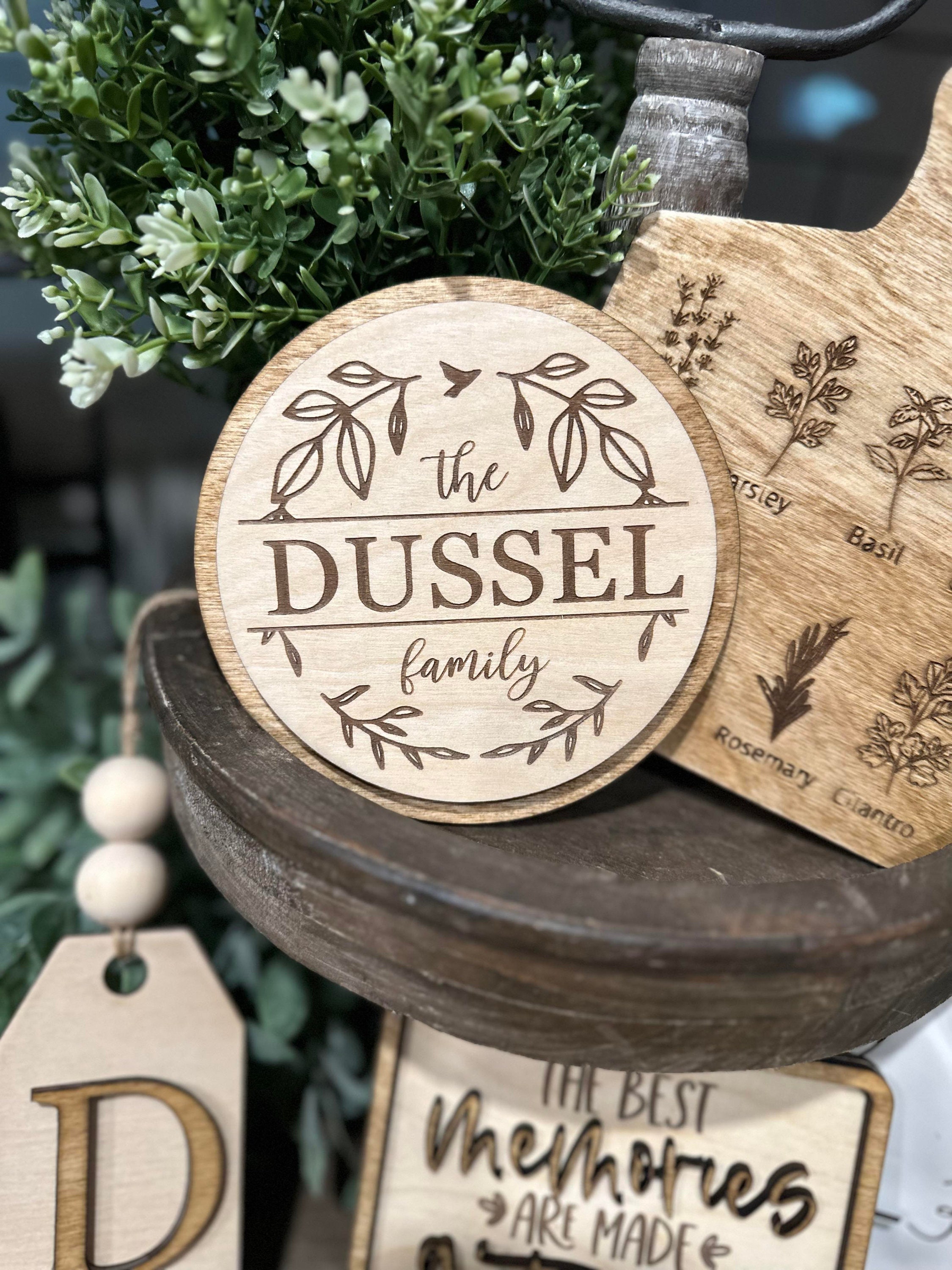 Kitchen Tiered Tray Decor - Last Name Family Signs - Family Tiered ...