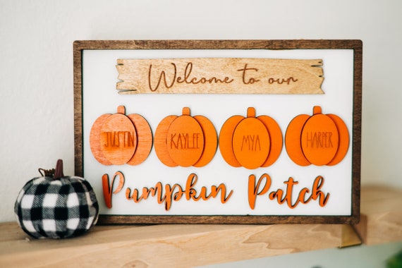 Personalized Pumpkin Patch Sign: Farmhouse Fall Decor