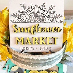 Sunflower Market Tiered Tray Set - Fall Sunflower Decor - Fall ...
