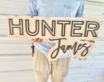 Nursery Name Sign - Name Signs for Kids - Large Name sign for Kids - Baby name signs - First and middle name signs - Nursery Decor - Kids